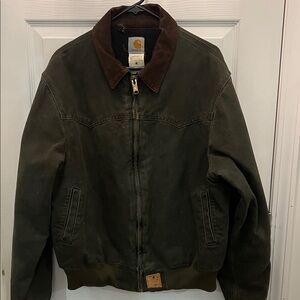 Carhartt Men's Dark Olive and Brown Field Jacket Sz Lg